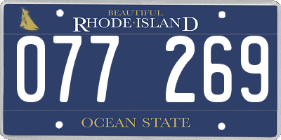 RI license plate 077269