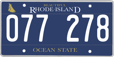 RI license plate 077278