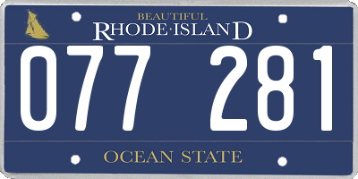 RI license plate 077281