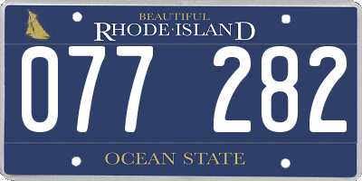 RI license plate 077282
