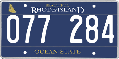 RI license plate 077284