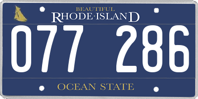 RI license plate 077286