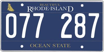 RI license plate 077287