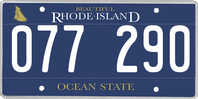 RI license plate 077290