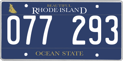 RI license plate 077293