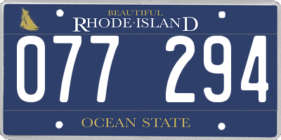 RI license plate 077294