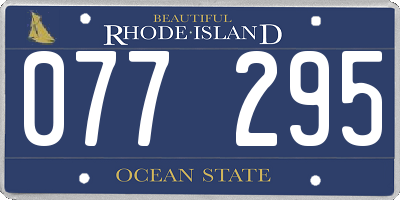 RI license plate 077295