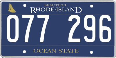 RI license plate 077296