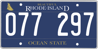 RI license plate 077297