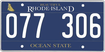 RI license plate 077306