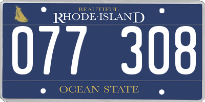 RI license plate 077308