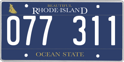 RI license plate 077311