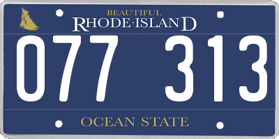 RI license plate 077313