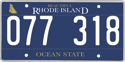 RI license plate 077318