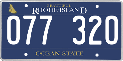 RI license plate 077320