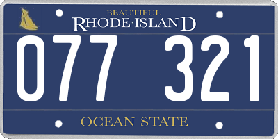 RI license plate 077321