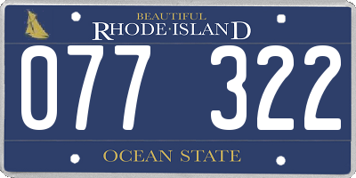 RI license plate 077322