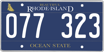 RI license plate 077323