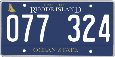 RI license plate 077324