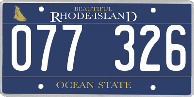 RI license plate 077326