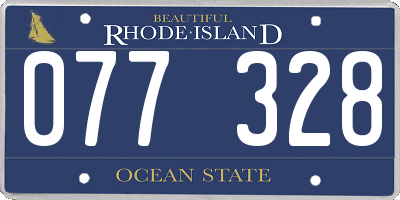 RI license plate 077328