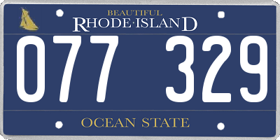 RI license plate 077329