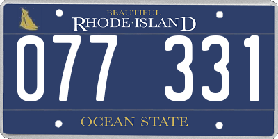 RI license plate 077331