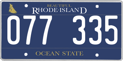 RI license plate 077335