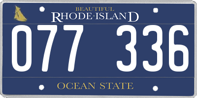 RI license plate 077336