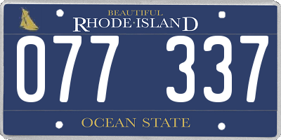 RI license plate 077337
