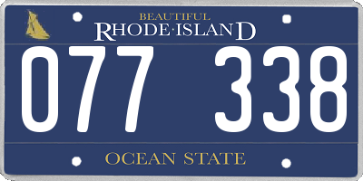 RI license plate 077338