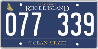 RI license plate 077339