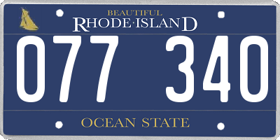 RI license plate 077340