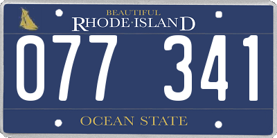 RI license plate 077341