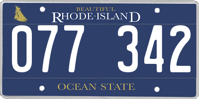 RI license plate 077342
