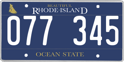 RI license plate 077345