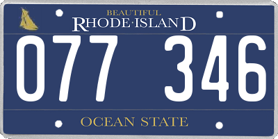 RI license plate 077346