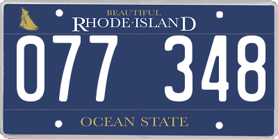 RI license plate 077348