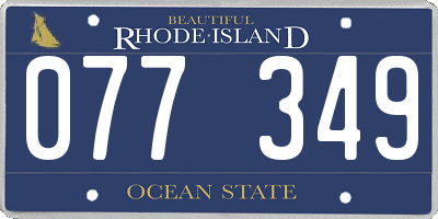 RI license plate 077349