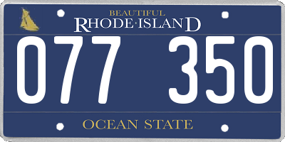 RI license plate 077350
