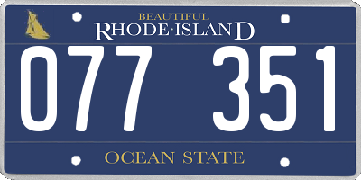 RI license plate 077351