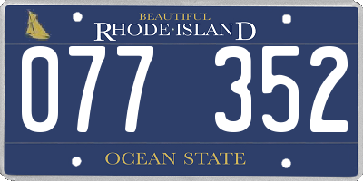 RI license plate 077352