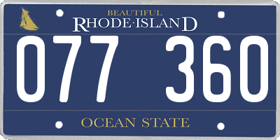 RI license plate 077360
