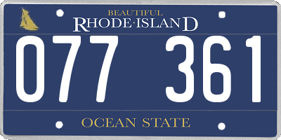 RI license plate 077361