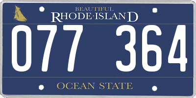 RI license plate 077364