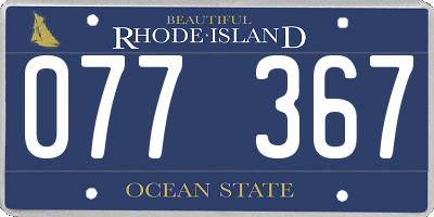 RI license plate 077367