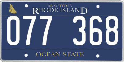RI license plate 077368