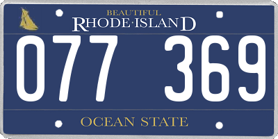 RI license plate 077369