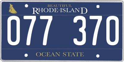 RI license plate 077370