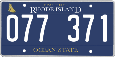 RI license plate 077371
